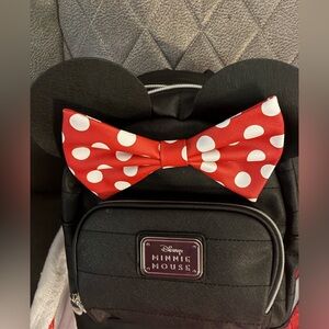 Disney MinnieMouse women’s mini backpack  with Red Polka Dot Bow NWT
